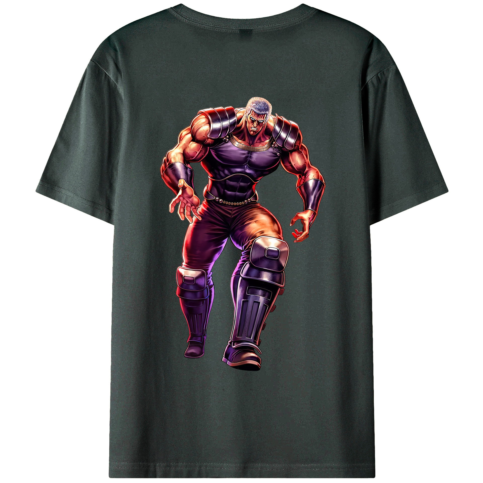 （画像用） 北斗の拳 Fist of the North Star 綿100％ メンズ半袖Tシャツ（バックプリント） 通気性